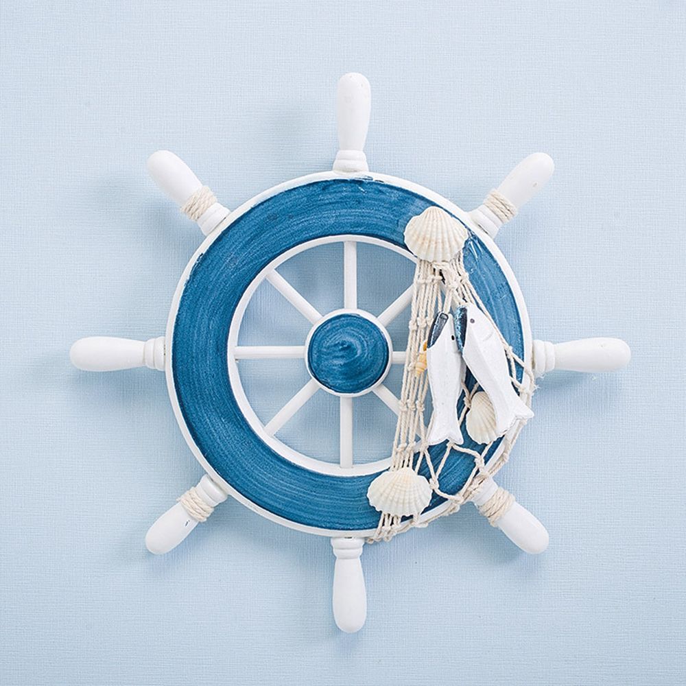 Fishing Boat Steering Wheel - Décoration murale artisanale en bois de
